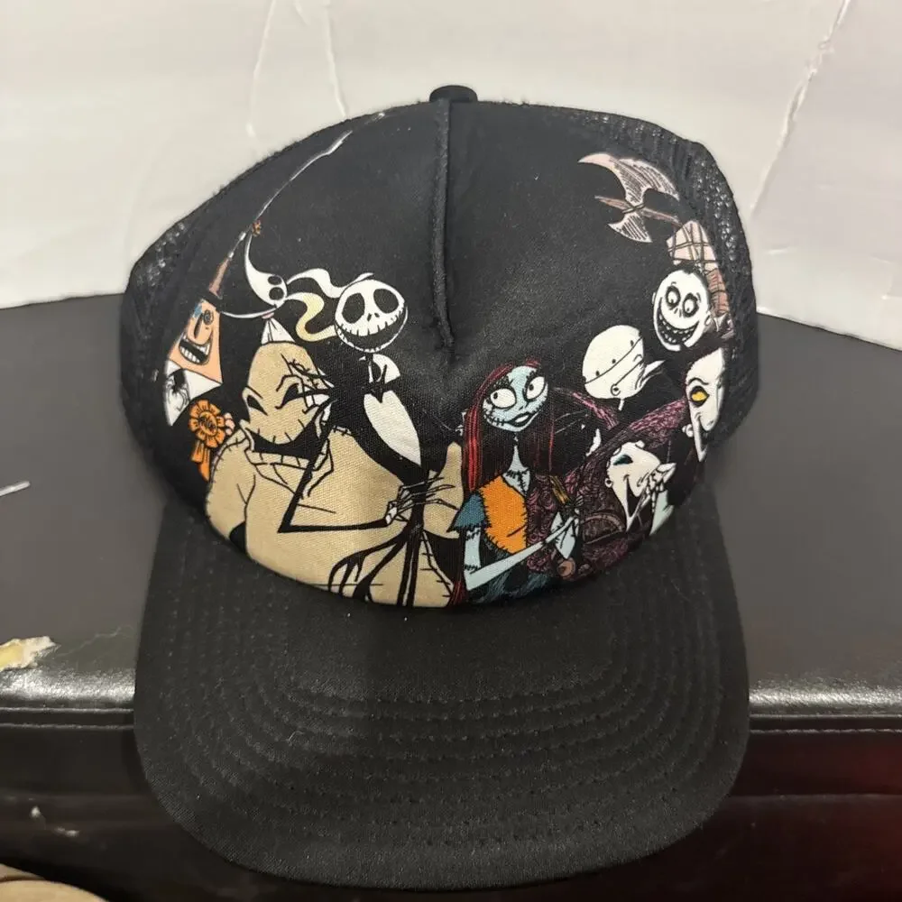 Disney Nightmare Before Christmas Jack Sally Oogie Trucker Snapback Hat Cap